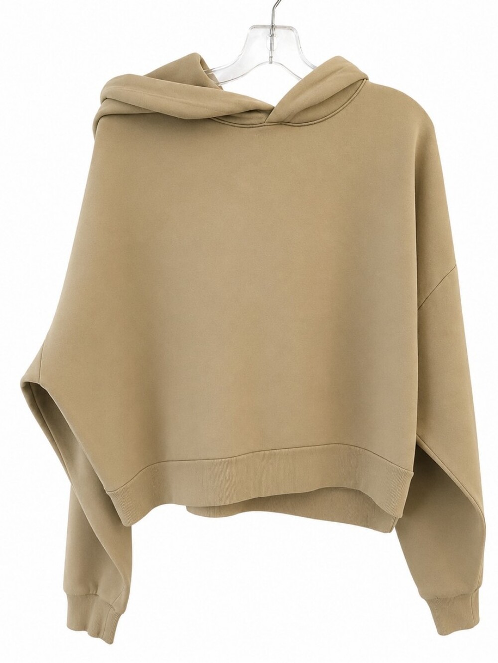 Zara Oversized Boxy Pullover Hoodie In Light Olive Green Size Small - Picture 3 of 5